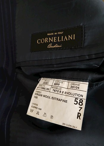 2xl Beden lacivert Renk CORNELİANİ ORJİNAL İTALYAN ÇİZGİLİ TAKIM ELBİSE