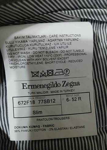 ERMENEGİLDO ZEGNA ORJİNAL KANVAS PANTOLON - Görsel 3
