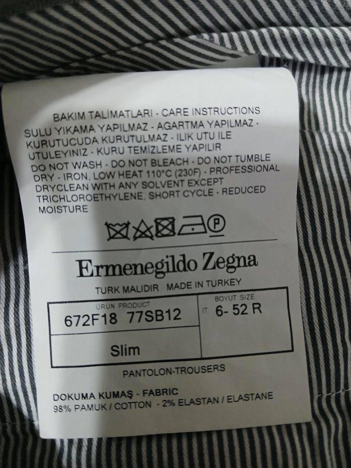 ERMENEGİLDO ZEGNA ORJİNAL KANVAS PANTOLON - Görsel 3