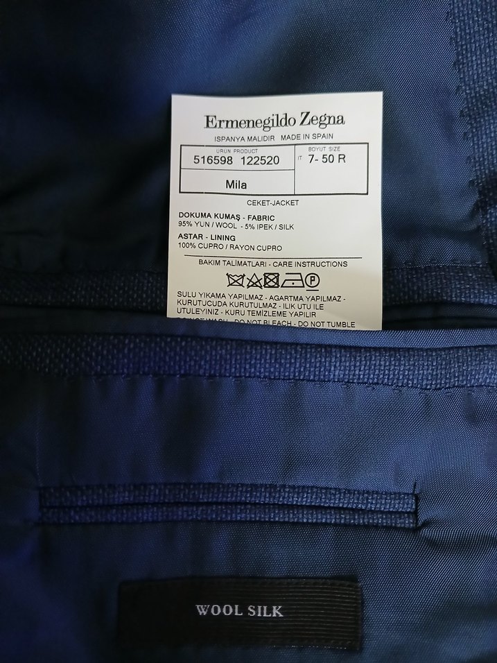 ERMENEGİLDO ZEGNA ORJİNAL İPEK YÜN SPOR CEKET - Görsel 2