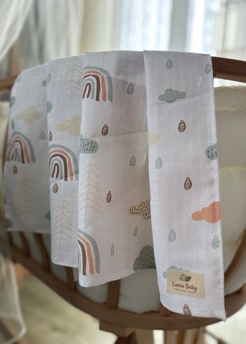 Gökkuşağı ve Bulutlar Müslin Örtü - Görsel 2