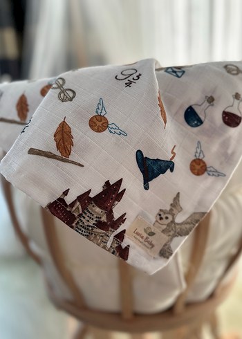 Harry Potter Temalı Çift Kat Müslin Örtü - Görsel 6