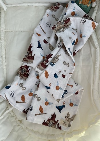 Harry Potter Temalı Çift Kat Müslin Örtü - Görsel 4