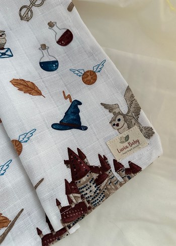 Harry Potter Temalı Çift Kat Müslin Örtü - Görsel 2