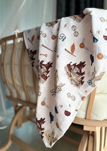 Harry Potter Temalı Çift Kat Müslin Örtü - Görsel 5