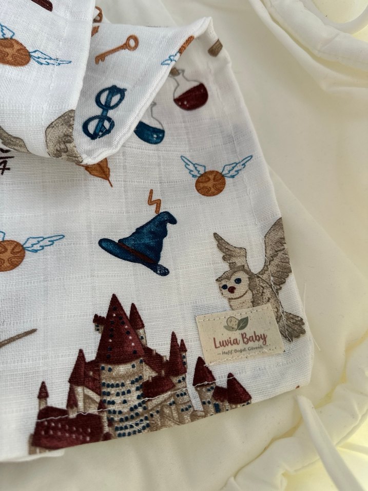 Harry Potter Temalı Çift Kat  Müslin Örtü - Görsel 3