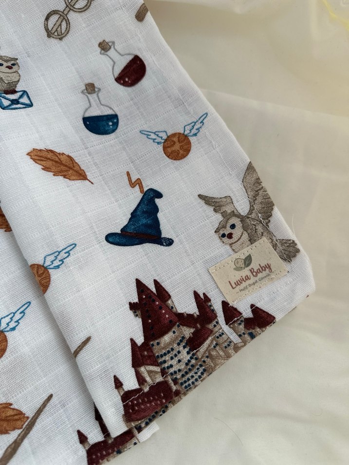 Harry Potter Temalı Çift Kat  Müslin Örtü - Görsel 2