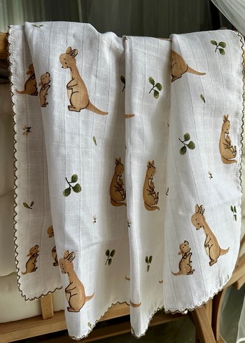 Nakışlı Pamuklu Bebek Battaniyesi - Görsel 5