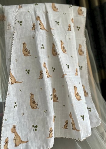 Nakışlı Pamuklu Bebek Battaniyesi - Görsel 3