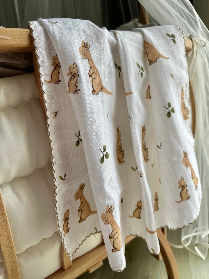 Nakışlı Pamuklu Bebek Battaniyesi - Görsel 4