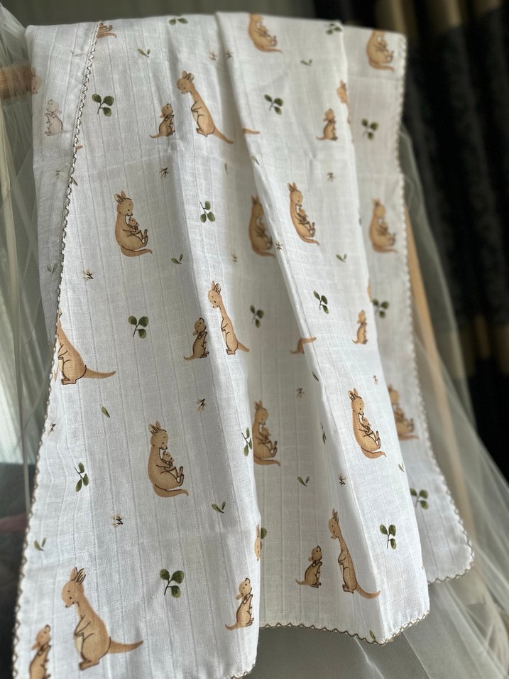 Nakışlı Pamuklu Bebek Battaniyesi - Görsel 3