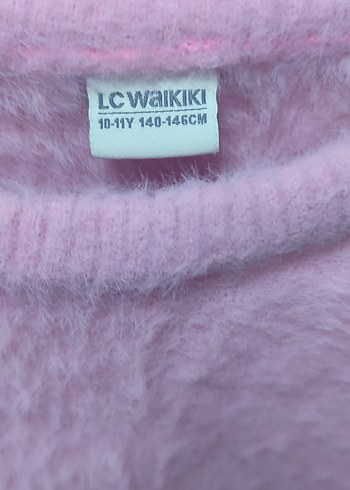 LC Waikiki Kız Çocuk Pembe Peluş Nakışlı Sweatshirt