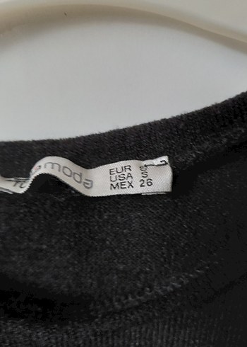 Gri Kadın Kısa balon Kollu Yün Tişört - Görsel 2