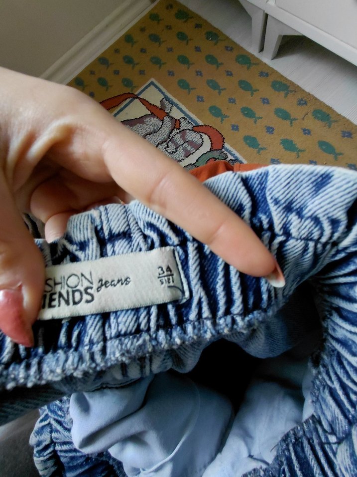 Kadın Mavi Mini Denim Şort - Görsel 2