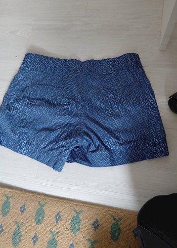 Düğmeli Lacivert Mini Kadın Şort düşük bel - Görsel 2