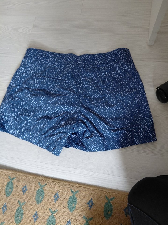 Düğmeli Lacivert Mini Kadın Şort düşük bel - Görsel 2