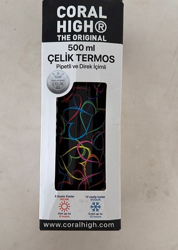 Coral High 500 ml Renkli Çelik Termos sıfır ürün - Görsel 7