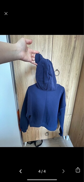 s Beden lacivert Renk Mavi kapüşonlu sweatshirt