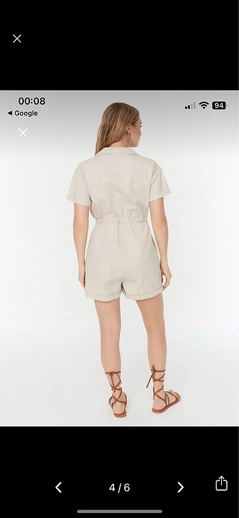 m Beden camel Renk Bej gabardin mini tulum