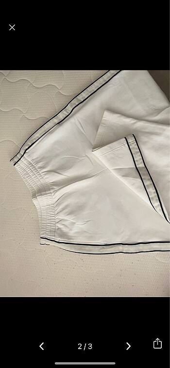 Oysho Yanları aplikeli pamuklu düz kesim relaxed pantolon