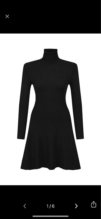 Zara boğazlı mini triko elbise