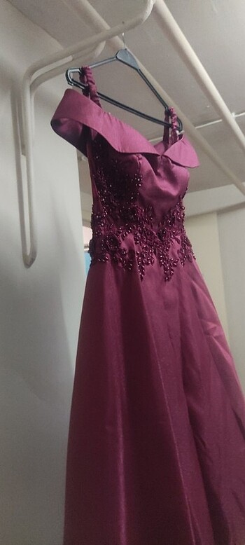 Bordo abiye 38 beden