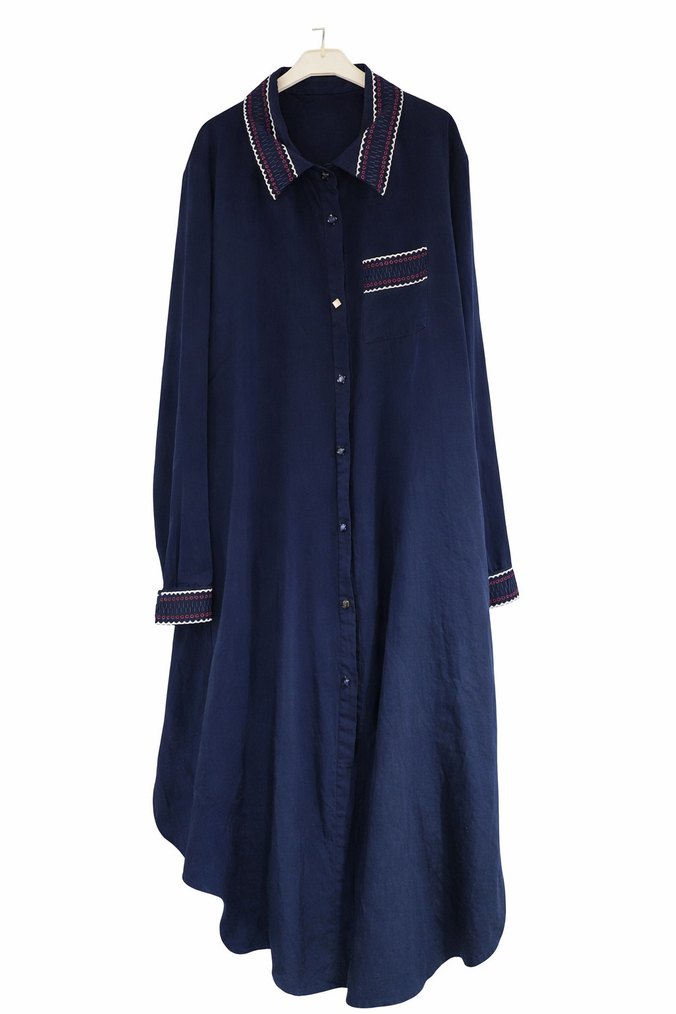 Nakışlı Lacivert tunik - Görsel 2