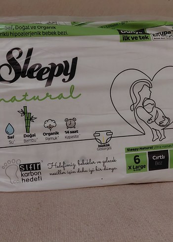 Sleepy Natural XLarge 6 Numara 14 Saat Bebek Bezi
