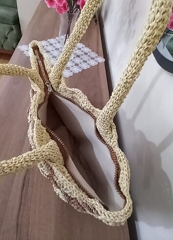 Beden Hasır çanta örgü kağıt ipten