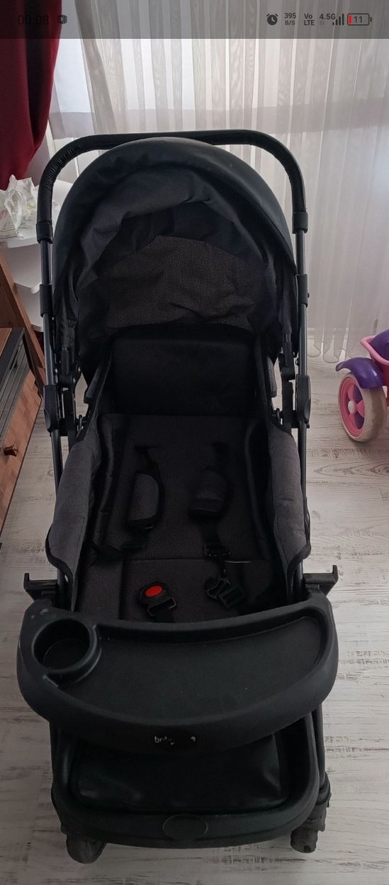 Siyah Bebek Arabası Katlanabilir Model - Görsel 3