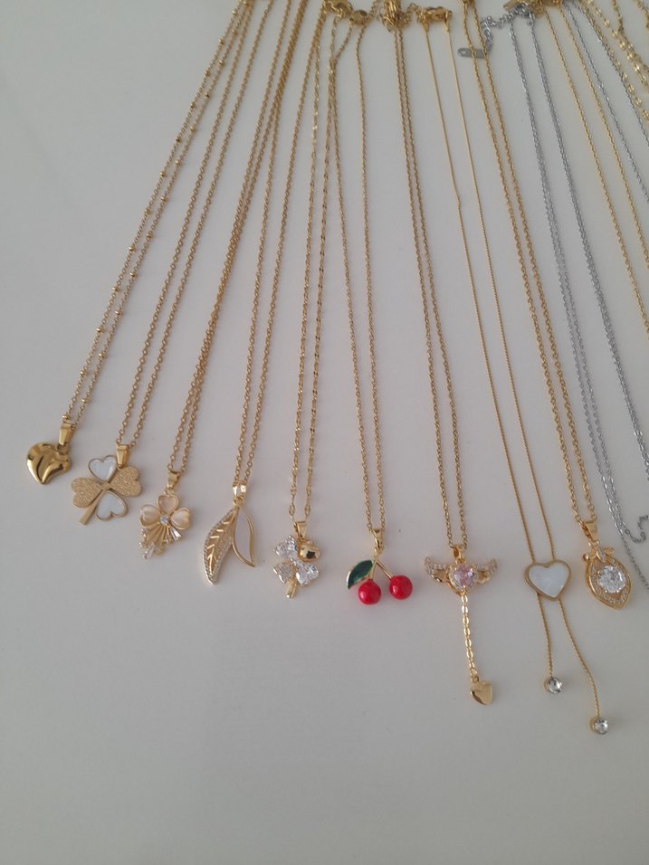 Altın Rengi Zincir Detaylı Midi Kolye - Görsel 3