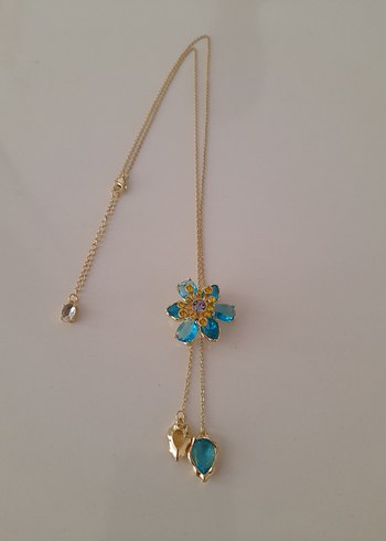 Renkli Çiçek Detaylı Midi Kadın Kolye - Görsel 7