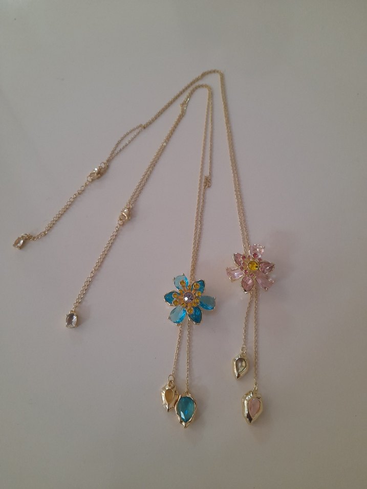 Renkli Çiçek Detaylı Midi Kadın Kolye - Görsel 3