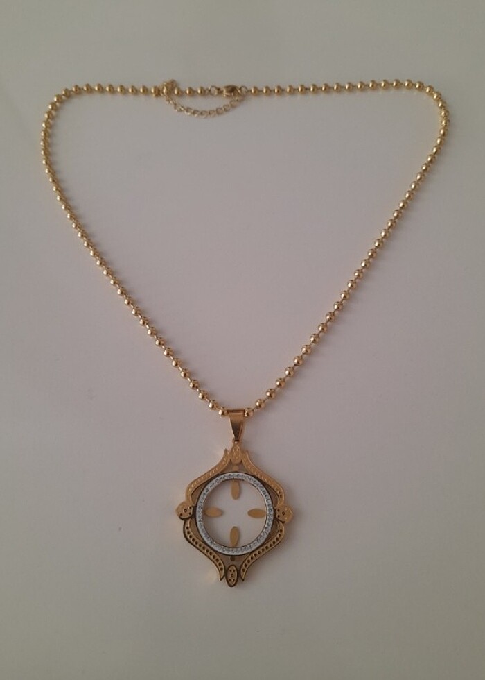 Çelik ceyrek ve yarım uyumlu kolyeler  - Görsel 2