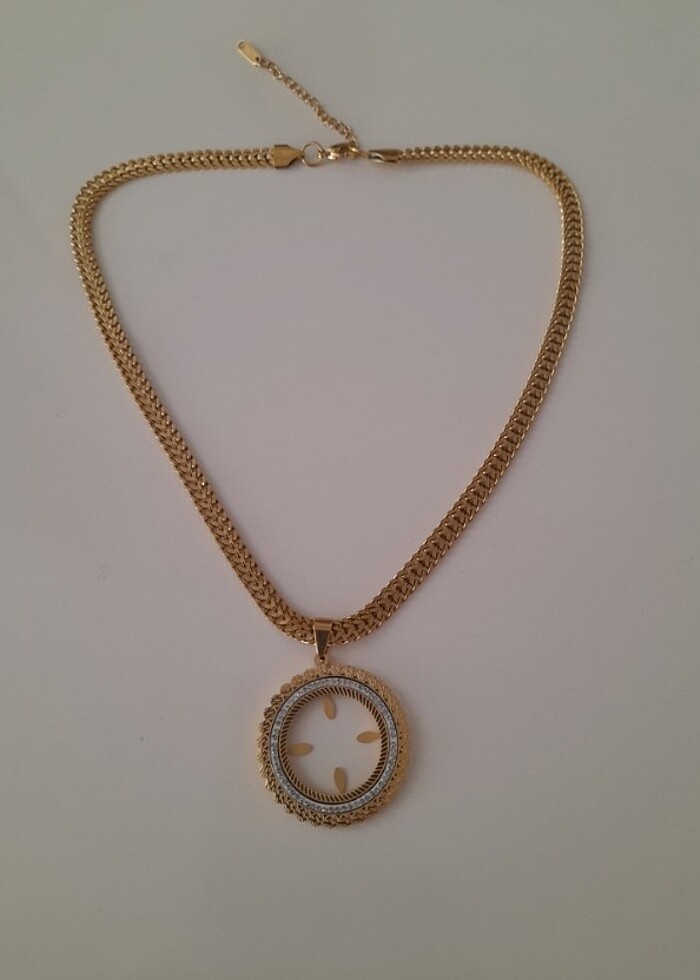 Çelik ceyrek ve yarım uyumlu kolyeler  - Görsel 3