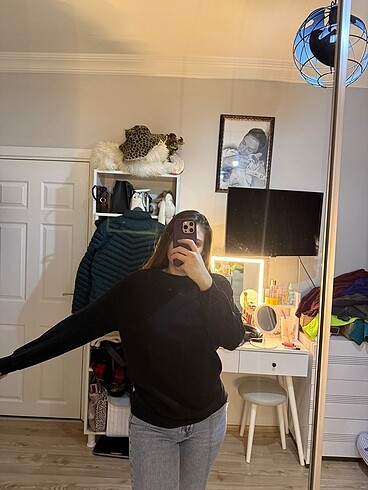 Colin's Siyah bisiklet yaka sweatshirt