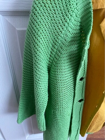 Hırkalı keten bluz takım - Görsel 4