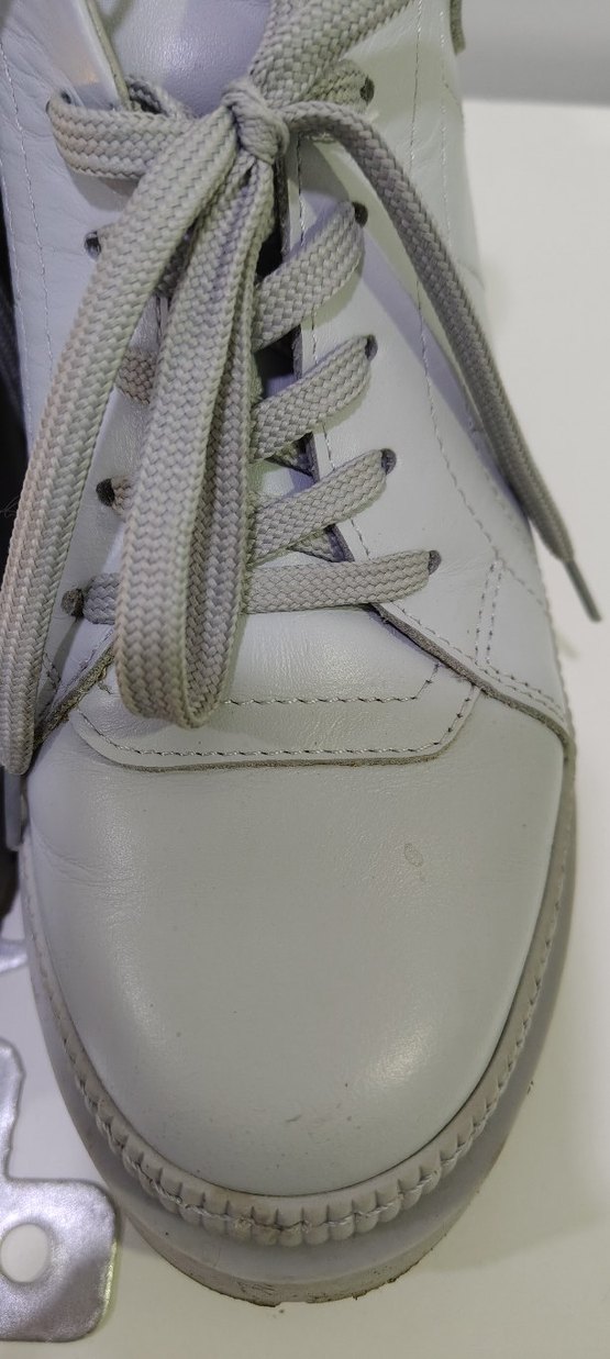 Açık gri Platform Tabanlı deri Kadın gunluk Ayakkabı - Görsel 2