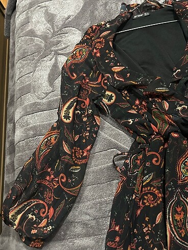 xl Beden Karışık renkli şık şifon elbise