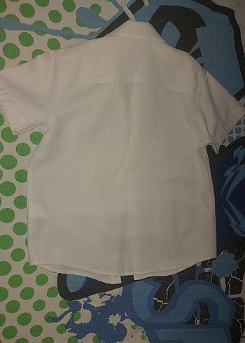 Erkek Çocuk Beyaz Kısa Kollu Gömlek - Görsel 3