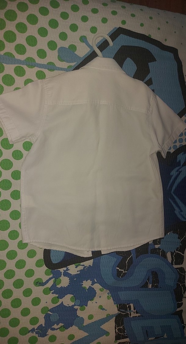 Erkek Çocuk Beyaz Kısa Kollu Gömlek - Görsel 3