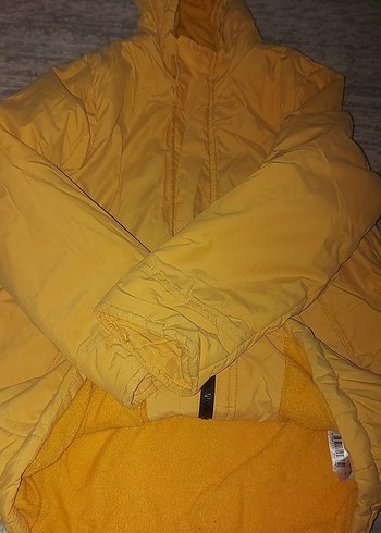 Sarı Kapüşonlu Fermuarlı  Kız - Erkek Çocuk Mont - Görsel 4