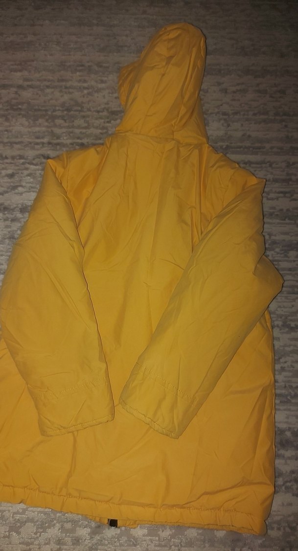 Sarı Kapüşonlu Fermuarlı  Kız - Erkek Çocuk Mont - Görsel 5