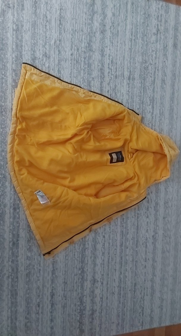 Sarı Kapüşonlu Fermuarlı  Kız - Erkek Çocuk Mont - Görsel 2