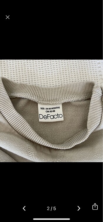 Defacto 2-3 yaş sweatshirt