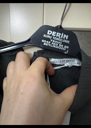 Gri Uzun Kollu Keten Kadın Tunik - Görsel 6