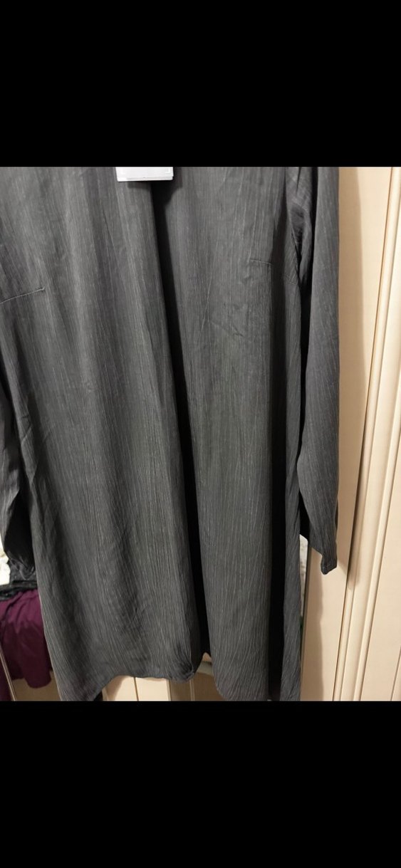 Gri Uzun Kollu Keten Kadın Tunik - Görsel 2