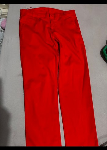 Kırmızı cocuk Kumaş Pantolon - Görsel 2