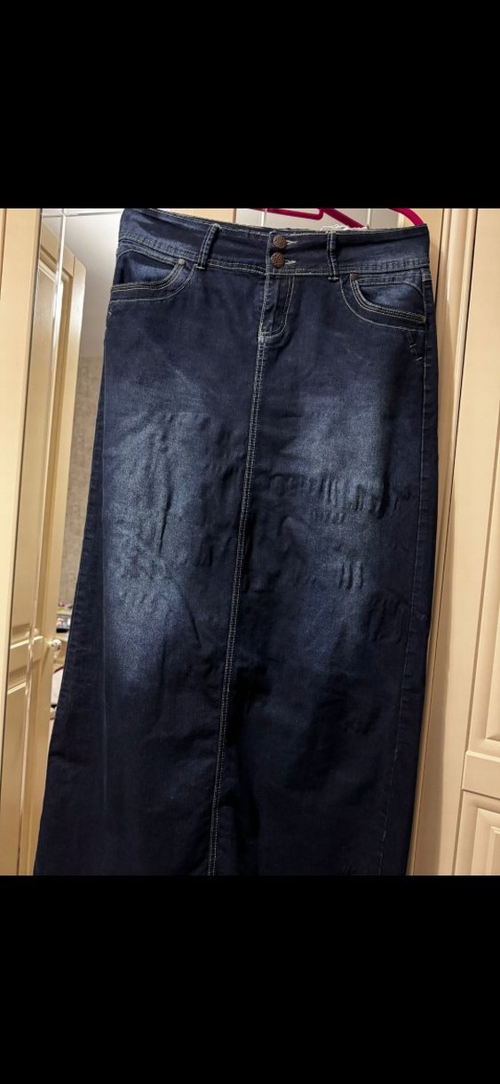 Kadın Koyu Mavi Denim Etek - Görsel 2