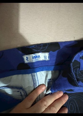 çoçuk Lacivert Çiçek Desenli Rahat Pantolon - Görsel 3